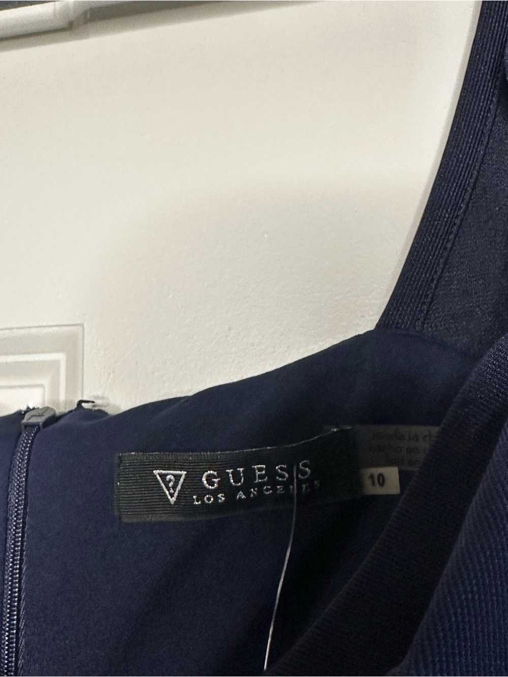 Guess Navy Ruffle V-Neck Mini Dress - Picture 5 of 10
